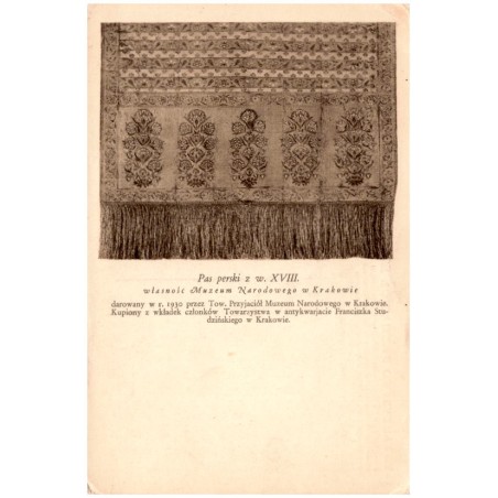 Pas perski z w. XVIII. własność Muzeum Narodowego w Krakowie darowany w r. 1930 przez Tow. Przyjaciół Muzeum Narodowego w Krakow