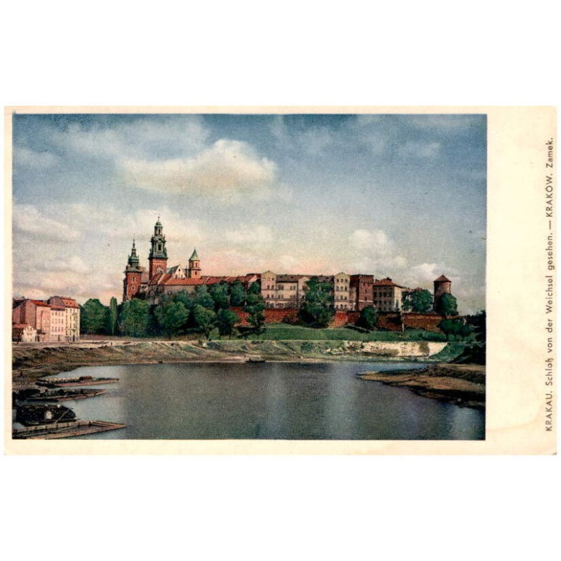 Krakau. Schloß von der Weichsel gesehen. - Kraków. Zamek