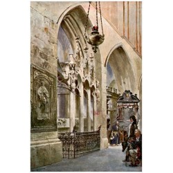 Tadeusz Kościuszko przed grobowcem Władysława Łokietka. Kościuszko vor dem Grabmal des Königs Ladislaus Łokietek. Thadée Kościus