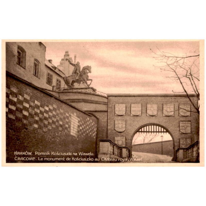 Kraków. Pomnik Kościuszki na Wawelu. Cracovie. Le monument de Kościuszko au Château royal "Wawel.