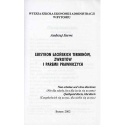 Leksykon łacińskich terminów, zwrotów i paremii prawniczych