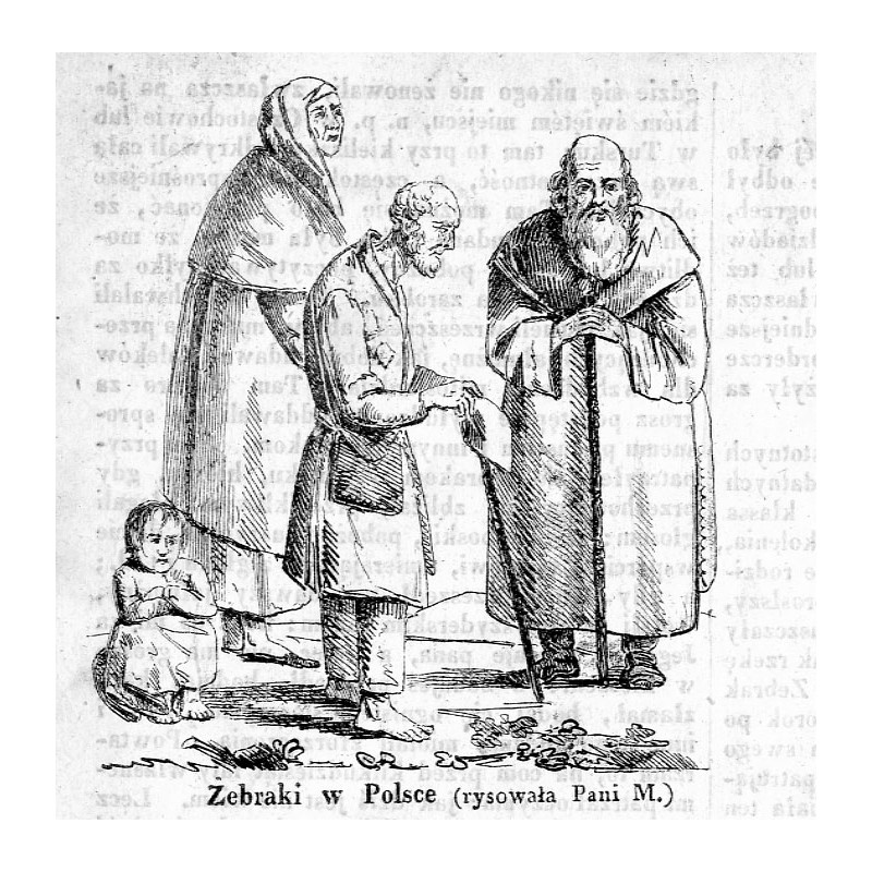 "Żebraki w Polsce (rysowała Pani M.)"