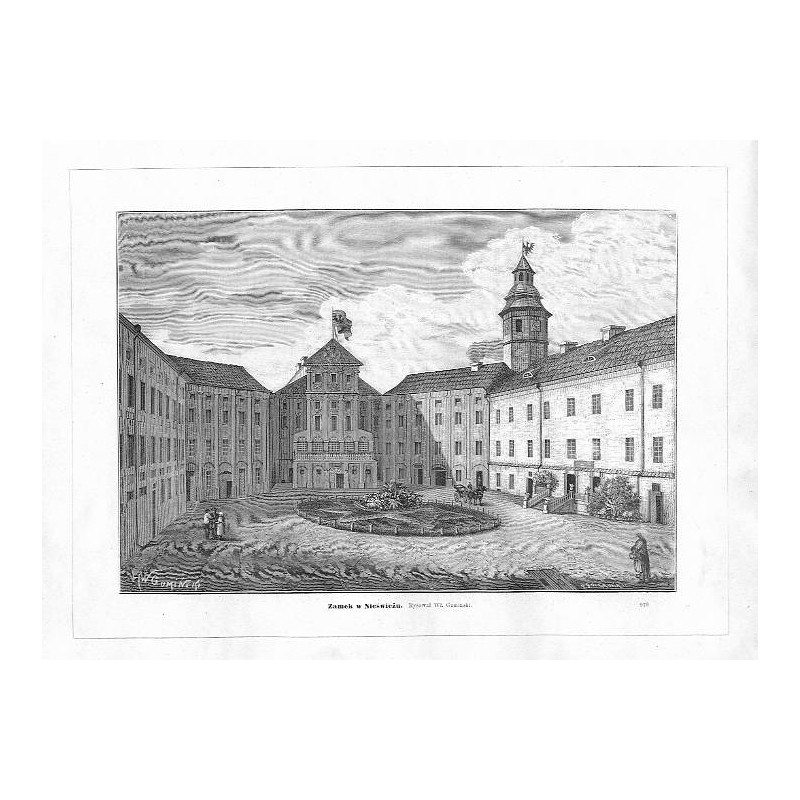 "Zamek w Nieświeżu. Rysował Wł. Gumiński. 979"