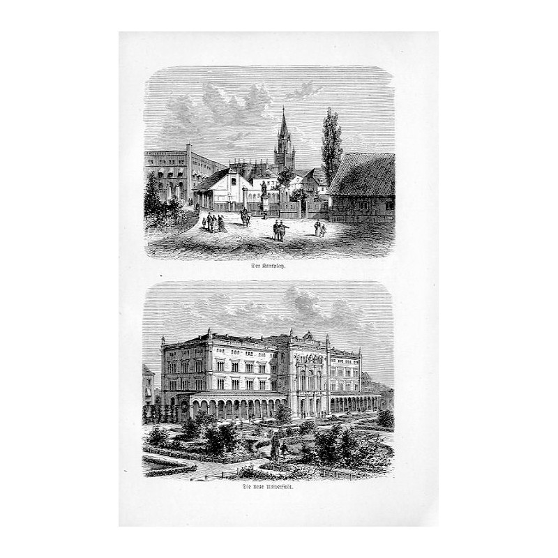 [1] "Der Kantplatz." [2] "Die neue Universität."