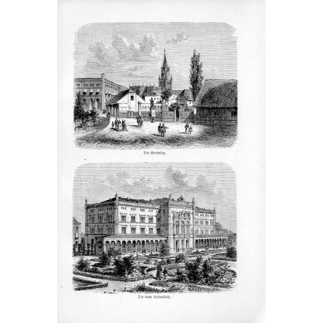 [1] "Der Kantplatz." [2] "Die neue Universität."