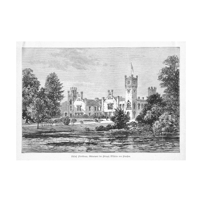 "Schloß Primkenau, Geburtsort der Prinzeß Wilhelm von Preußen."