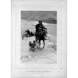 "Powrót Hucułów z polowania na niedźwiedzie. Rysunek z obrazu Alfreda Kowalskiego. (2892)"