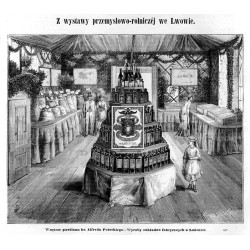 "Z wystawy przemysłowo-rolniczéj we Lwowie. Wnętrze pawilonu hr. Alfreda Potockiego. - Wyroby zakładów fabrycznych w Łańcucie. 6