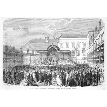"Le roi de Prusse étendant son sceptre sur le peuple. (Voir le précédent numéro.)"