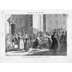 Kraków. Przed kościołem dominikanów w Krakowie. Obraz W. Szernera 2236 / "KRAKÓW. PRZED KOŚCIOŁEM DOMINIKANOW W KRAKOWIE. Obraz