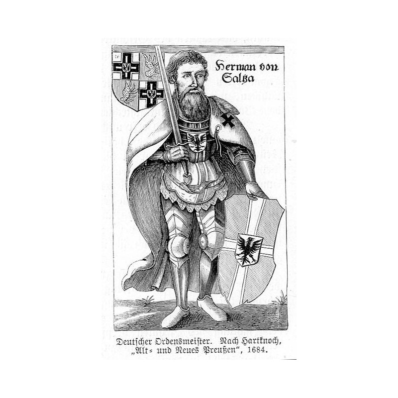 "Hermann von Salza. Deutscher Ordensmeister. Nach Hartknoch, "Alt: und Neues Preußen", 1684."