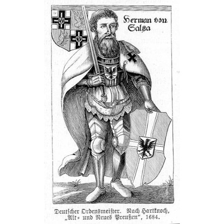 "Hermann von Salza. Deutscher Ordensmeister. Nach Hartknoch, "Alt: und Neues Preußen", 1684."