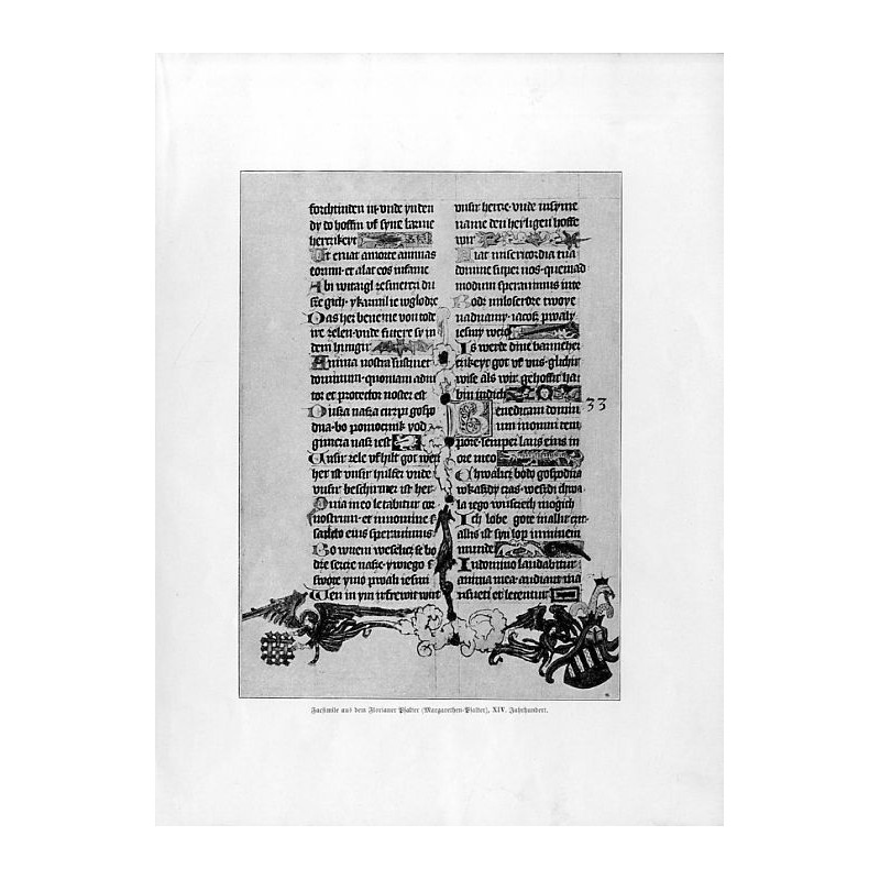 "Facsimile aus dem Florianer Psalter (Margarethen Psalter), XIV. Jahrhundert." / "Facsimile aus dem Florianer Psalter (Margareth