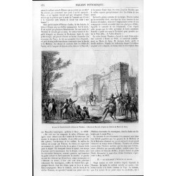 [1] "Étienne le Grand devant le château Niamtzo. - Dessin de Bocourt, d'après un tableau du Musée de Jassy." [2] "Le Testament