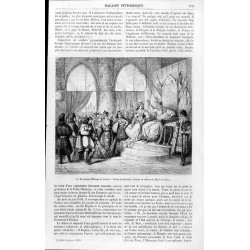 [1] "Étienne le Grand devant le château Niamtzo. - Dessin de Bocourt, d'après un tableau du Musée de Jassy." [2] "Le Testament