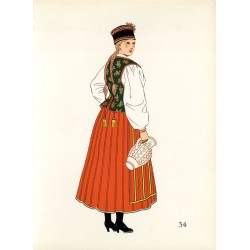 "34) Costume de Kurpie (Puszczanskie). POLOGNE"