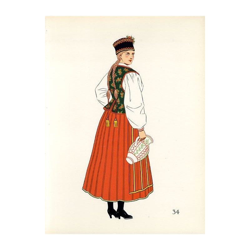 "34) Costume de Kurpie (Puszczanskie). POLOGNE"