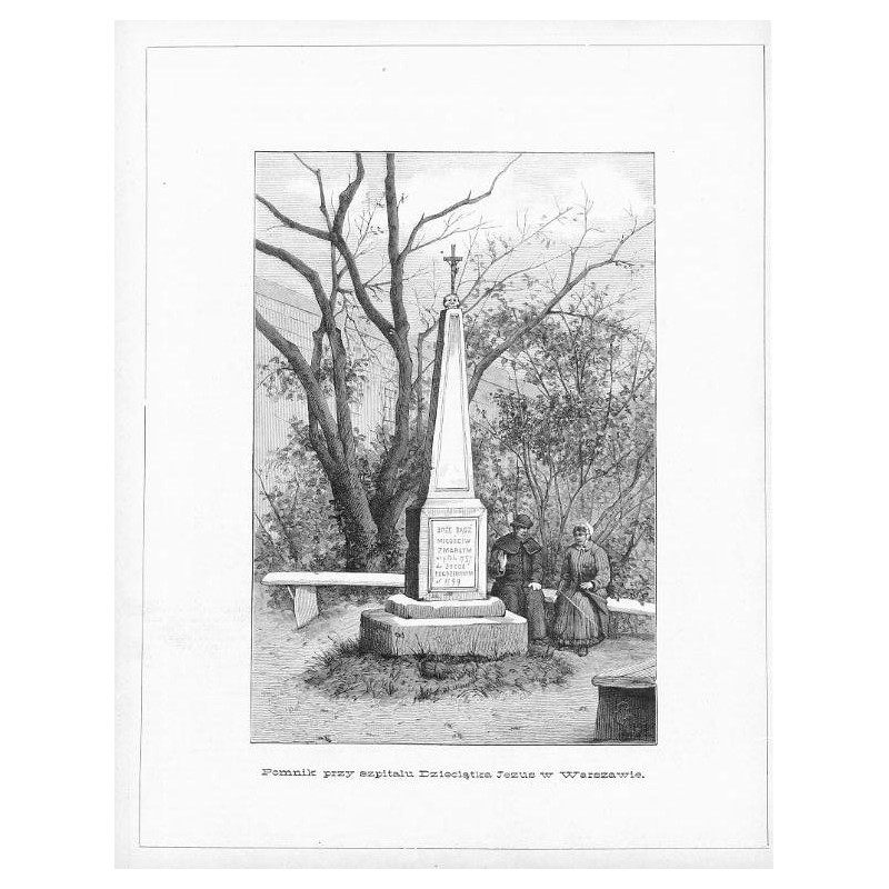 "Pomnik przy szpitalu Dzieciątka Jezus w Warszawie."
