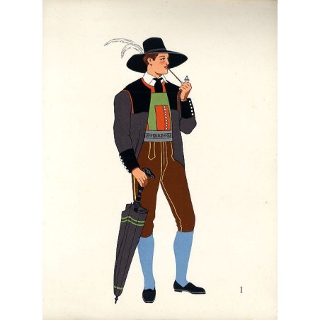 "1) Costume d'homme de Pfitsch. AUTRICHE"