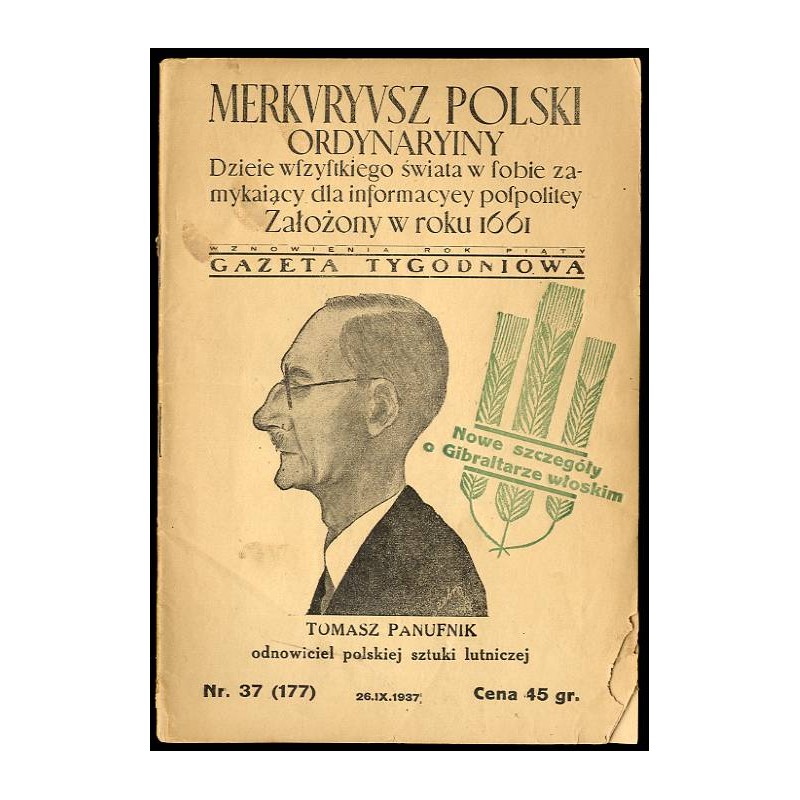 Merkuryusz Polski Ordynaryiny. Dzieje wszystkiego świata w sobie zamykający dla informacyey pospolitey. Gazeta tygodniowa. R. 5