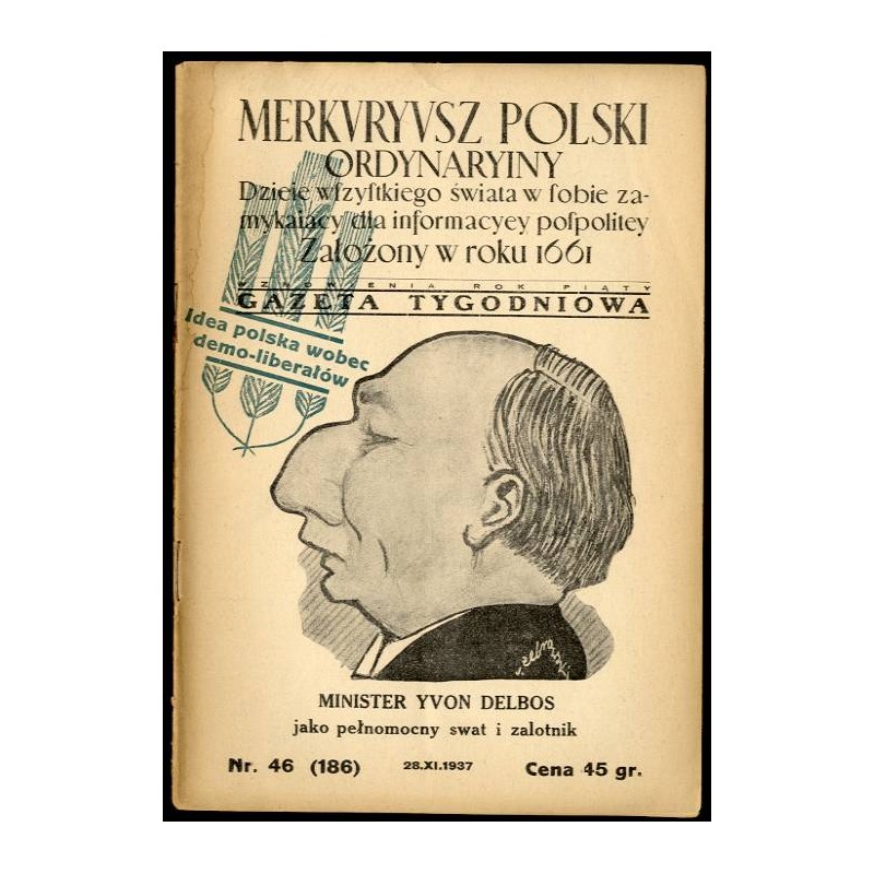 Merkuryusz Polski Ordynaryiny. Dzieje wszystkiego świata w sobie zamykający dla informacyey pospolitey. Gazeta tygodniowa. R. 5