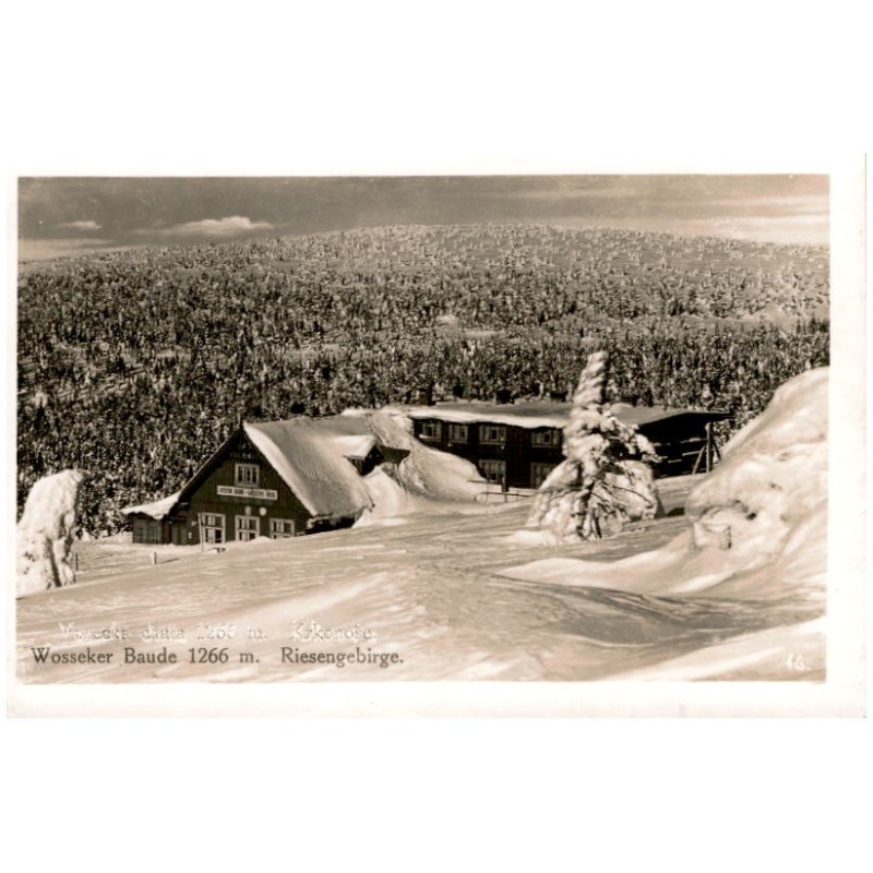 Vosecká chata 1266 m. Krkonoše. Wosseker Baude 1266 m. Riesengebirge. 46.