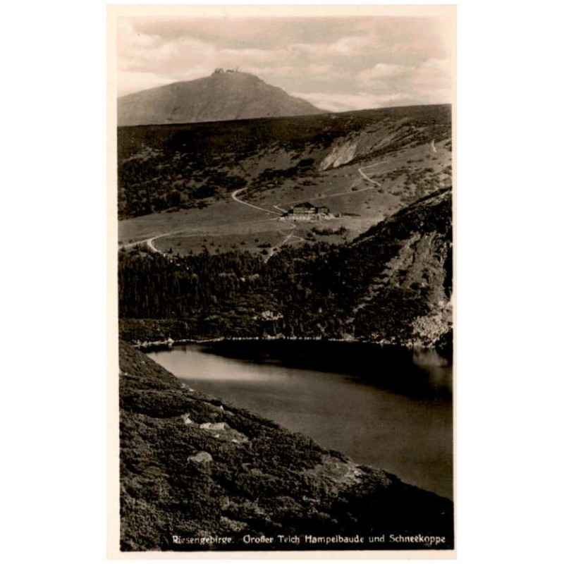 Riesengebirge. Großer Teich Hampelbaude und Schneekoppe