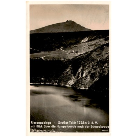 Riesengebirge - Großer Teich 1225 m ü. d. M. mit Blick über die Hampelbaude nach der Schneekoppe. 68061