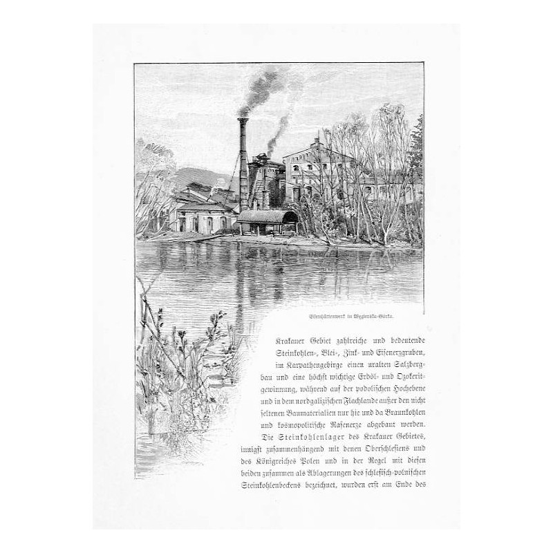 "Eisenhüttenwerk in WęgierskaGórka." / "Eisenhüttenwerk in WęgierskaGórka (Erzherzog Friedrich), von demselben (von Hugo Charl