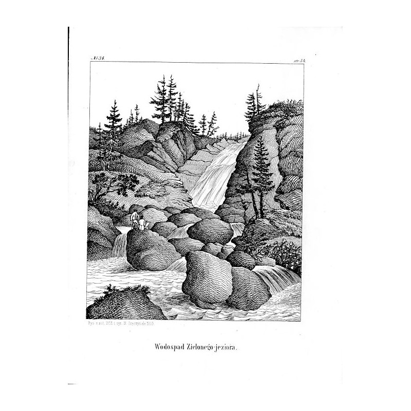 "Nr 34. Wodospad Zielonego-jeziora." / Zielony Potok Kieżmarski
