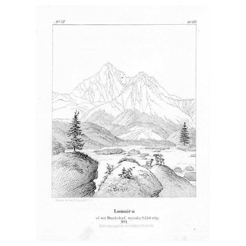 "No. 37. Łomnica od wsi Hundsdorf, wysoka 9.870 stóp. Nr 1."