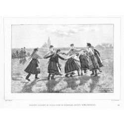 Zabawy ludowe w Małej Rusi w pierwsze święto Wielkiejnocy. Rys. S. Masłowski. Ryt. E. Gorazdowski. 7842 / "ZABAWY LUDOWE W MAŁÉJ