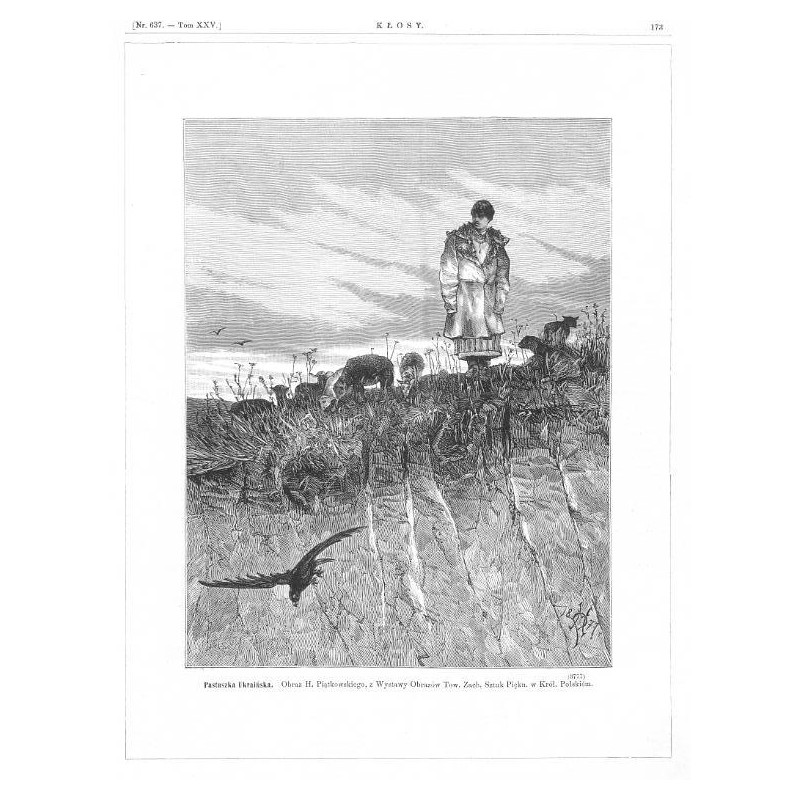 "Pastuszka Ukraińska. Obraz H. Piątkowskiego, z Wystawy Obrazów Tow. Zach. Sztuk Piękn. w Król. Polskiém. (3777)"