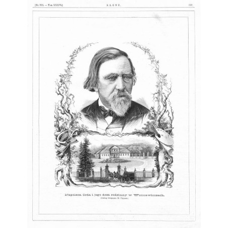 "Napoleon Orda i jego dom rodzinny w Worocewiczach. (Podług fotogramu M. Fajansa)."