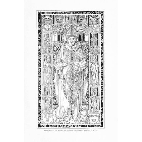 "Gravirte Platte vom Grabmal des Cardinals Friedrich in der Kathedrale zu Krakau."