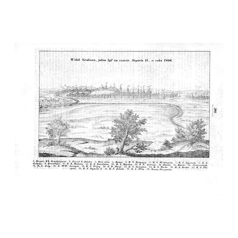 "Widok Krakowa, jakim był za czasów Augusta II., w roku 1696"