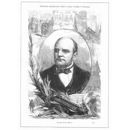 "Trzechsetne przedstawienie Halki w teatrze Wielkim w Warszawie. Rysował E. M. Andriolli. (646)"