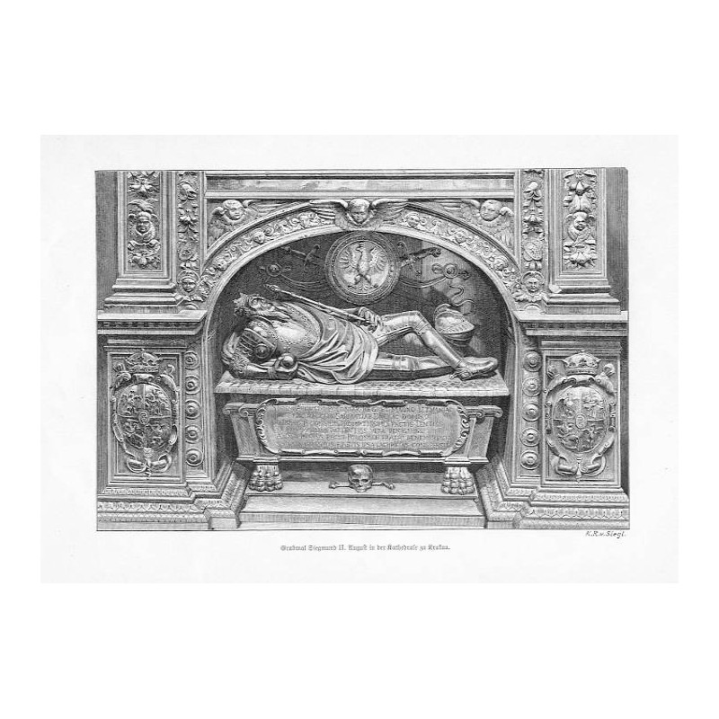 "Grabmal Siegmund II. August in der Kathedrale zu Krakau. / (der untere Theil des Doppelgrabmales)"