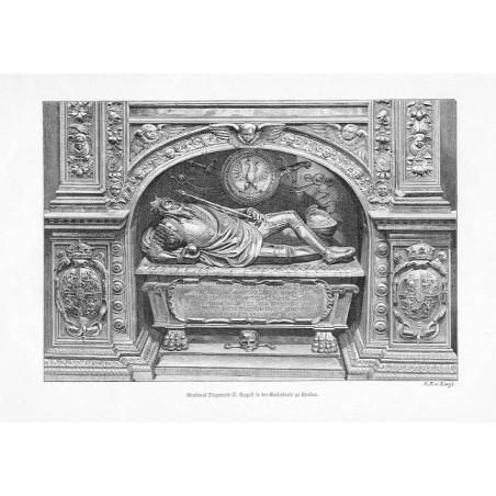 "Grabmal Siegmund II. August in der Kathedrale zu Krakau. / (der untere Theil des Doppelgrabmales)"