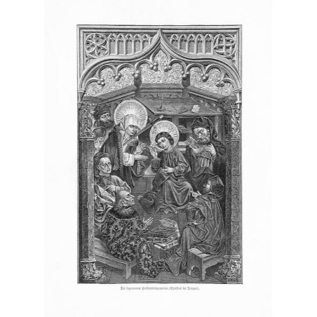 "Die sogenannte Husitendisputation (Christus im Tempel). / von einem Altarflügel in der Jagiellonischen Kapelle zu Krakau"