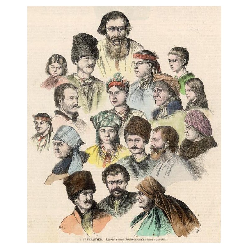 Typy ukraińskie / "TYPY UKRAIŃSKIE. (Rysował z natury Przyszychowski, na drzewie Polkowski.)"