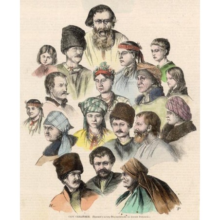 Typy ukraińskie / "TYPY UKRAIŃSKIE. (Rysował z natury Przyszychowski, na drzewie Polkowski.)"