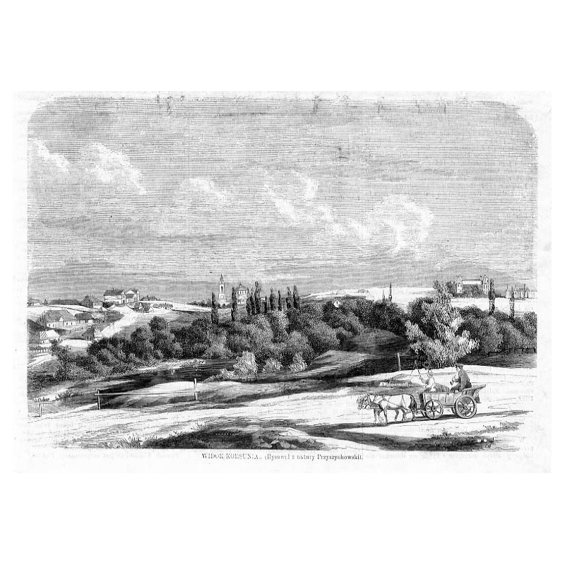 Widok Korsunia. Rysował z natury Przyszychowski / "WIDOK KORSUNIA. (Rysował z natury Przyszychowski)."