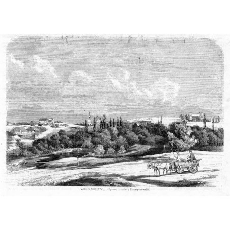 Widok Korsunia. Rysował z natury Przyszychowski / "WIDOK KORSUNIA. (Rysował z natury Przyszychowski)."