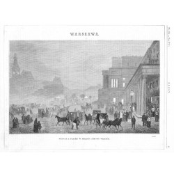 Warszawa. Wyjście z Teatru w mglisty zimowy wieczór / "WARSZAWA. WYJŚCIE Z TEATRU W MGLISTY ZIMOWY WIECZÓR. (2365)"