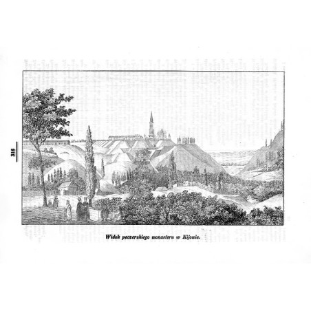 [1] "Widok peczerskiego monasteru w Kijowie." [2] "Wnętrze pieczar kijowskich."