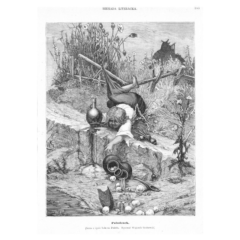 "Połudenek. (Scena z życia ludu na Podolu. Rysował Wojciech Grabowski)."
