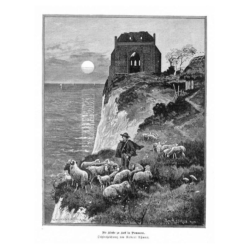 "Die Kirche zu Hoff in Pommern. Originalzeichnung von Robert Assmus."