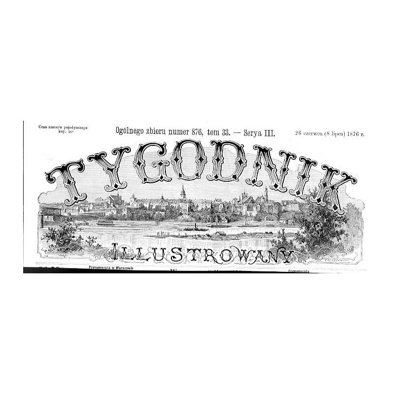 Panorama Warszawy - winieta tytułowa "Tygodnik Ilustrowany" 1876