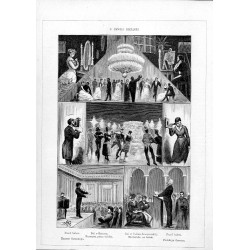 "Przed balem. Bal w Ratuszu. Bal w Dolinie Szwajcarskiéj. Przed balem. Rozmowa przez telefon. Maskarada na lodzie. Koncert Saras